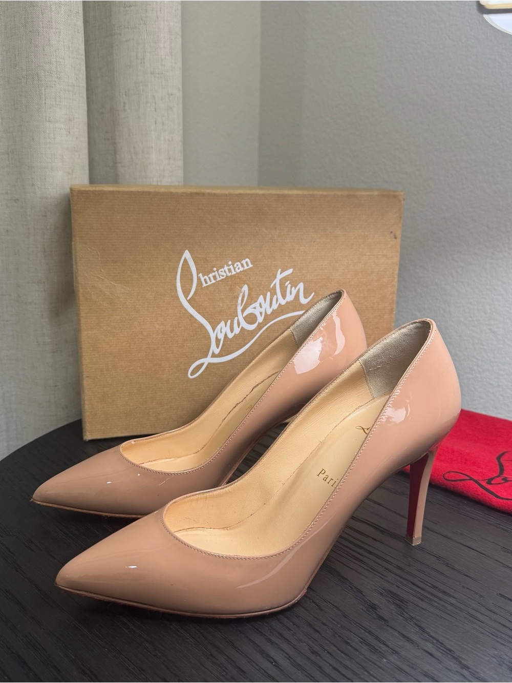 Christian Louboutin Pigalle Follies 85 Patent Nude 39
